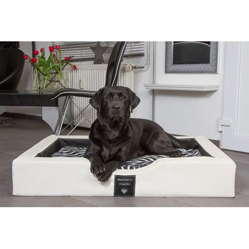 Orthopedische hondenmand Style wit / zwart 120 x 80 x 16 cm